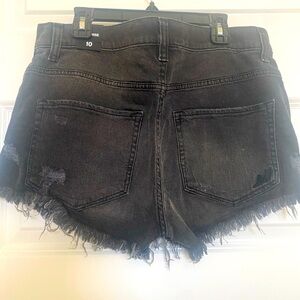 Brand New Express Distressed Black Denim Shorts